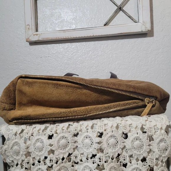 Michael Kors Brown Soft Suede Leather Shoulder Tote Bucketbag Adjustable Straps - Picture 7 of 13